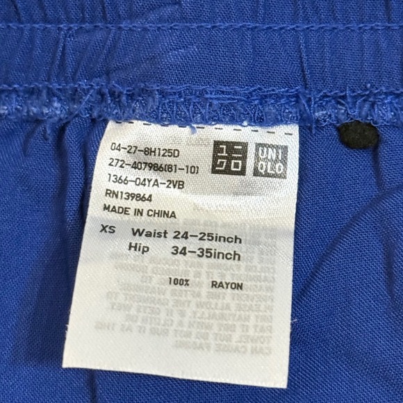 Uniqlo Women's Wide Leg Drawstring Pants Blue Rayon XS - Picture 8 of 8